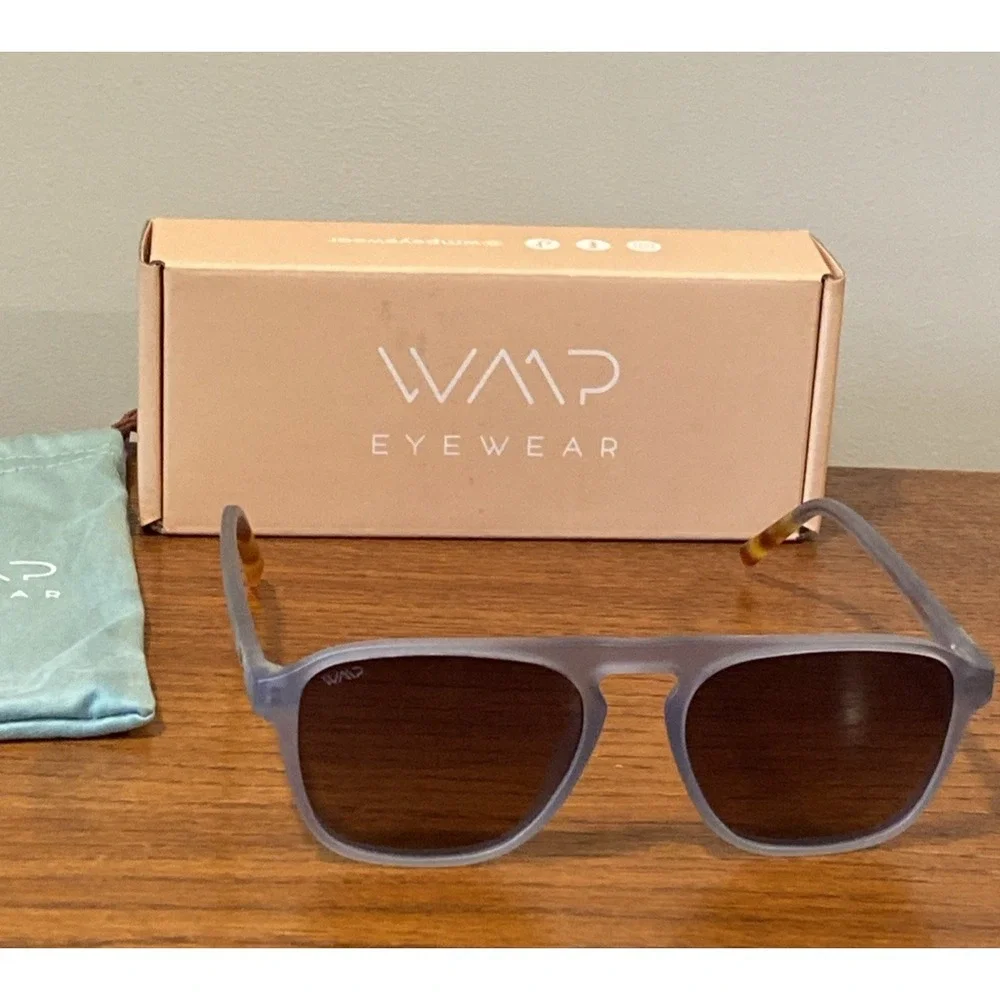 WMP Emerson Sunglasses Square Aviator Gray Frame Gradient Lenses W 54-19-145 LNC